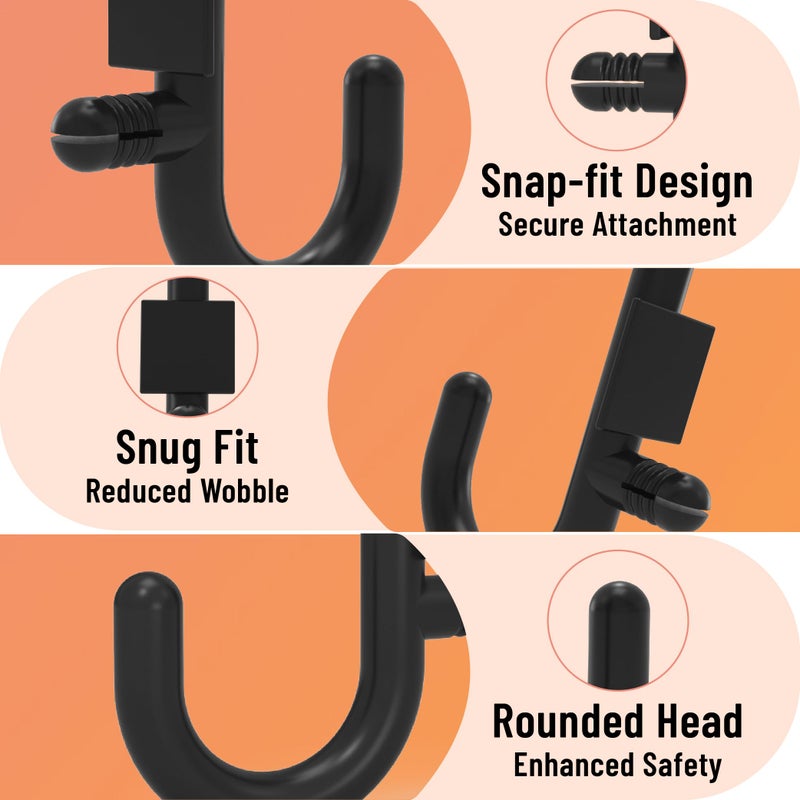 HUHOLE Pegboard Plastic Hooks  Designed for 1/4"" Metal Pegboard Panel  Black  100PC - Image 5